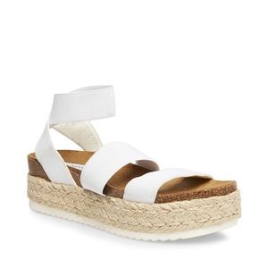 Steve Madden “Kimmie” White Wedge Sandals